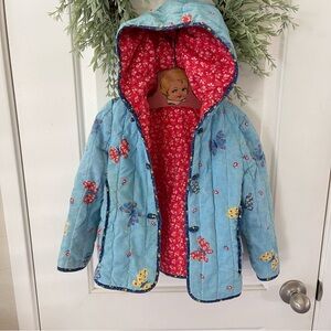 Vintage quilted handmade jacket girls retro vintage fabric